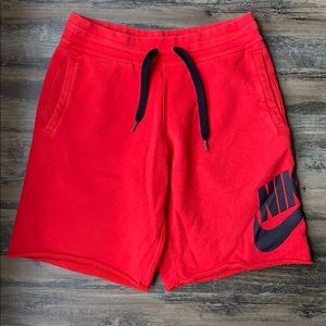 Nike men’s red sweat shorts